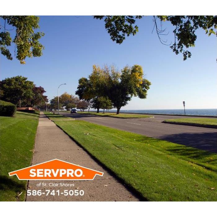Lakeshore Drive in Grosse Pointe, Michigan, is seen on a sunny day.